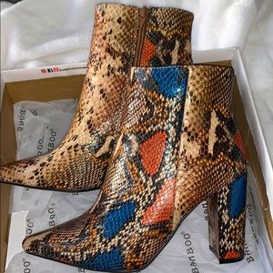 Bamboo snakeskin booties